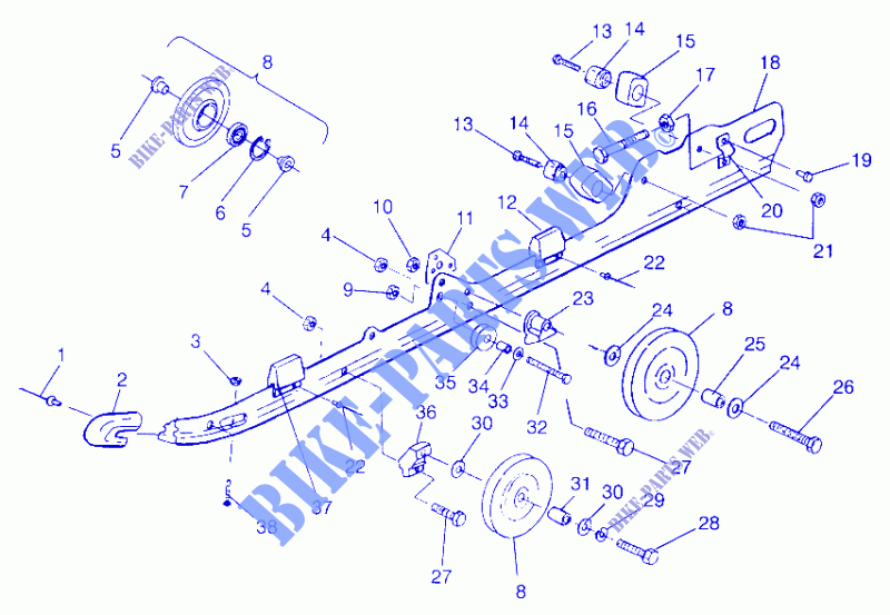 Guida di montaggio (SUSPENSION) 600 XC 0971776 and EUROPEAN 600 XC E971776 (4937933793B010) per Polaris XC 1997