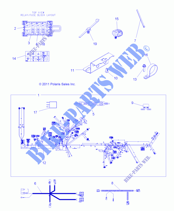 CABLAGGIO   A12ZN5EAD/EAH/EAL/EAM/EAO/EAT (49ATVHARNESS12SPEPS550) per Polaris SPORTSMAN EPS 550 2012