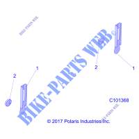 CARROZZERIA POSTERIORE REFLECTORS   A18S6S57C1/CL  per Polaris SPORTSMAN 6X6 570 BIG BOSS EPS TRACTOR 2018