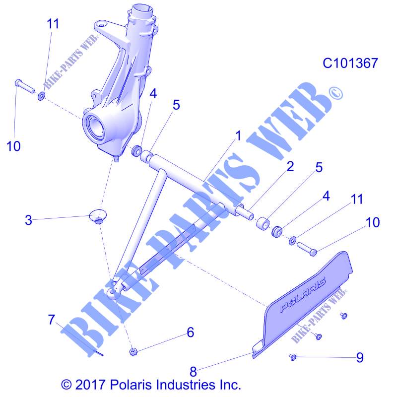 SUSPENSION, A ARM AND PAVONEGGIARSI MOUNTING   A18S6S57C1/CL  per Polaris SPORTSMAN 6X6 570 BIG BOSS EPS TRACTOR 2018