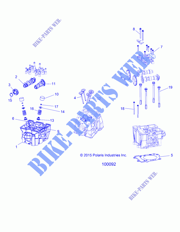 ENGINE, TESTA CILINDRO, CAMS AND VALVES   A18DAE57B2 (100092) per Polaris ACE 570 EPS 2018