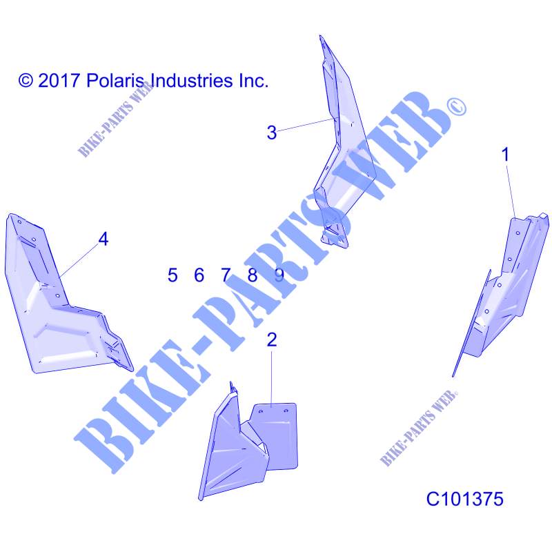 MUD GUARD   A18DAE57B2 (C101375) per Polaris ACE 570 EPS 2018