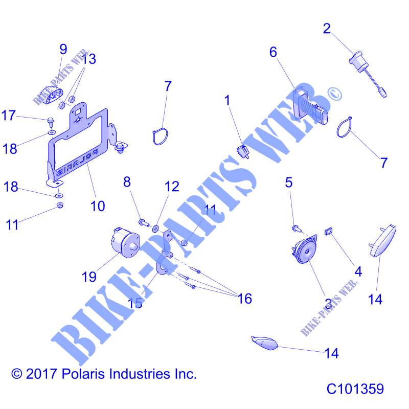 ELETTRICO, TURN SIGNALS   A18SXS95FR (C101359) per Polaris SPORTSMAN 1000 XP ZUG 2018