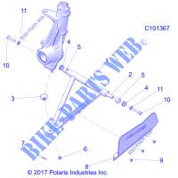 SUSPENSION, A ARM AND PAVONEGGIARSI MOUNTING   A18SES57C1/C2/C5/C7/E1/E5/E7/T57C1/C7/E1/E7  per Polaris SPORTSMAN 570 EPS TRACTOR 2018