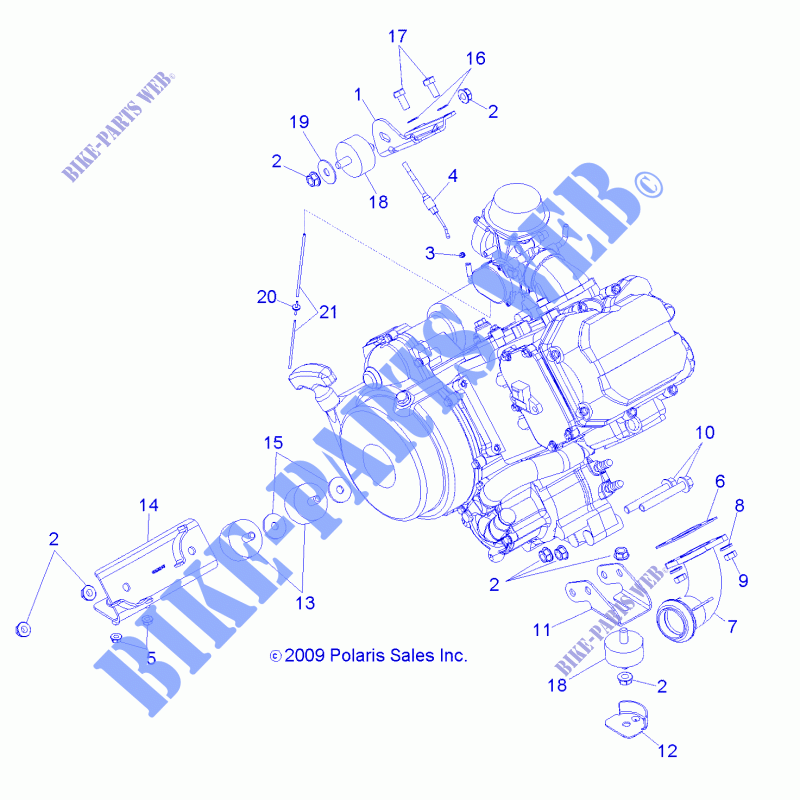 MOTORE, MOUNTING   A11NG50FA (49ATVMOTOREMTG10SCRAM) per Polaris SCRAMBLER 2011