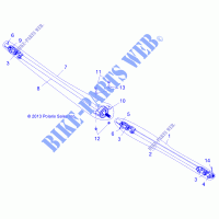 DRIVE TRAIN, FRONT AND REAR PROP ALBERO   R18RVU99AS (49RGRSHAFTPROP14CREW) per Polaris RANGER CREW XP 1000 EPS NORTHSTAR HVAC EDITION 2018