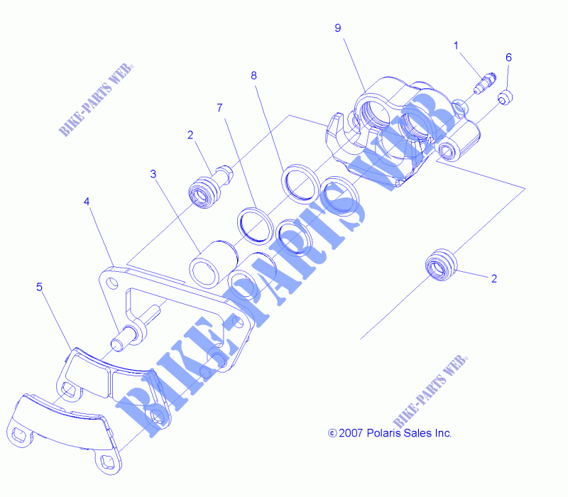 FRENO ANTERIORE CALIPER   Z18VHE57BV (49RGRCALIPER08VISTA) per Polaris RZR 570 EPS 2018