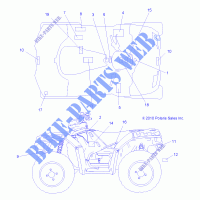 DECALS   A11ZX55AB/AK/AL/AT/AW/AX (49ATVDECALSS11SPEPS550) per Polaris SPORTSMAN EPS 550 2011