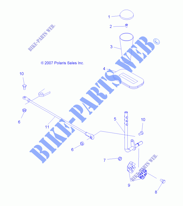 TRASMISSIONE, selettore di marcia   A09BA50FA (49ATVGEARSELECT07SCRM) per Polaris SCRAMBLER 2X4 INTL 2009