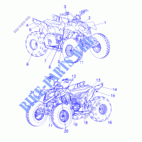 DECALS   A08KA09AB/AC/AD (49ATVDECALSS08OUT90) per Polaris OUTLAW 90 2008