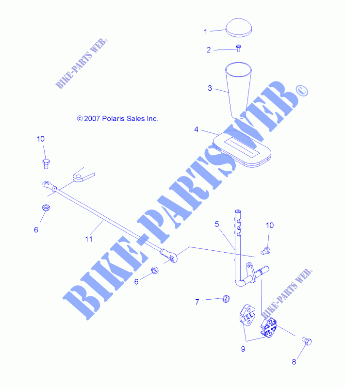 TRASMISSIONE, selettore di marcia   A08BA50FA (49ATVGEARSELECT07SCRM) per Polaris SCRAMBLER 2X4 INTL 2008
