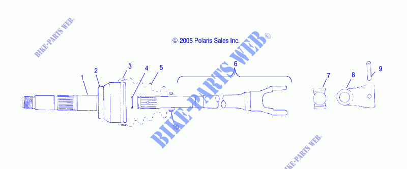 ALBERO DI TRASMISSIONE   A07BG50AA/FA (4999201549920154B02) per Polaris SCRAMBLER 500 4X4 2007