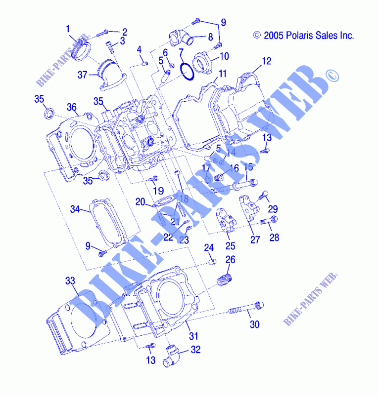 CILINDRO   A06BG50AA/FA (4999201549920154C14) per Polaris SCRAMBLER 500 4X4 2006