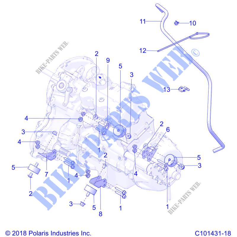 ENGINE, MOUNTING AND TRASMISSIONE DI MONTAGGIO   A20SGE95AK (C101431 18) per Polaris SPORTSMAN XP 1000 S 55