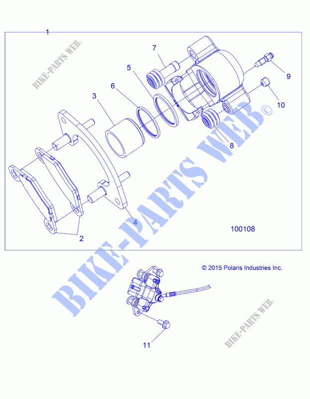 FRENO ANTERIORE CALIPER   A20SXM95AL (100108) per Polaris SPORTSMAN XP 1000 HIGH LIFTER 2020