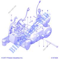 ENGINE, ENGINE AND TRASMISSIONE DI MONTAGGIO   A19HZA15A1/A7/B1/B7 (C101428) per Polaris RANGER 150 EFI 2019