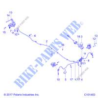 LINEE FRENO AND MASTER CYLINDER   A19HZA15N1/N7 (C101403) per Polaris ATV RGR 150 EFI  2019