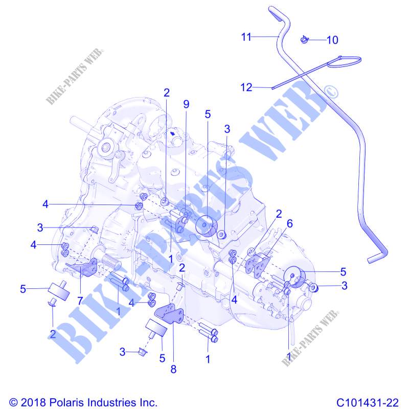 ENGINE, MOUNTING AND TRASMISSIONE DI MONTAGGIO   A19SXD95B9/SXE95BN/SXZ95BP (C101431 22) per Polaris SPORTSMAN XP 1000 48 2019
