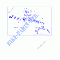 BRAKES, FRONT BRAKE LEVER AND CILINDRO PRINCIPALE   A19SJS57PU (100932) per Polaris SPORTSMAN 570 TOURING EPS TRACTOR SP 2019