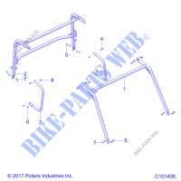 CHASSIS, CABINA AND SIDE BARS   A18HZA15B4 (C101408) per Polaris RGR 150 EFI 2018
