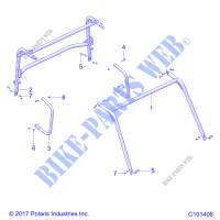 CHASSIS, CABINA AND SIDE BARS   A18HZA15N4 (C101408) per Polaris RGR 150 EFI 2018