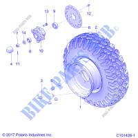 RUOTE, FRONT TIRE AND BRAKE DISK   A18HZA15N4 (101426 1) per Polaris RGR 150 EFI 2018