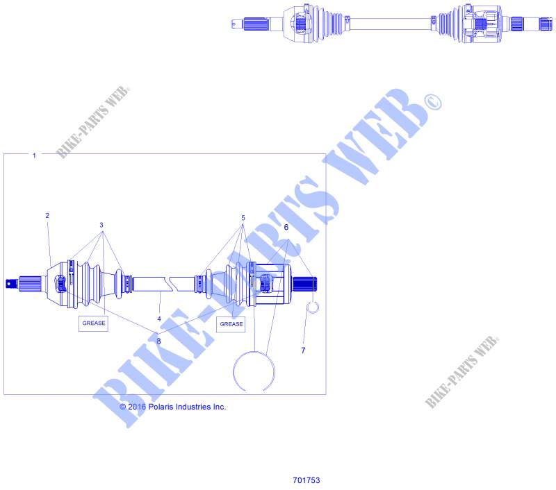 DRIVE TRAIN, ANTERIORE ALBERO   R20MAAE4G8/G9 (701753) per Polaris RANGER EV 2020