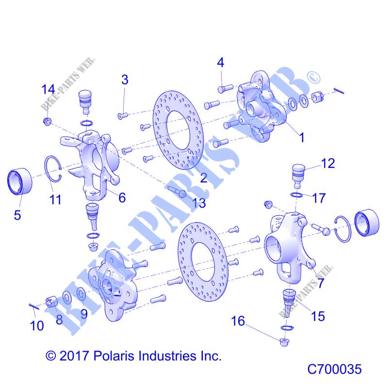 SOSPENSIONI ANTERIORI HUB   R20RSM99AL (C700035) per Polaris RANGER CREW XP 1000 EPS MUD 2020