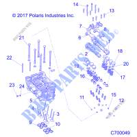 CILINDRO HEAD AND VALVES   R19RSB99A9/B9 (C700049) per Polaris RANGER 1000 CREW BACK COUNTRY 49/50S 2019
