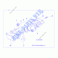 BARKE PINZA, FRONT   R18RM250B1 (49RGRCALIPER14570) per Polaris RANGER 500 2WD HDPE 2018