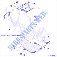 CHASSIS, TELAIO PRINCIPALE AND SKID PLATES   Z20S1E99AG/AK/BG/BK (C700099 1) per Polaris RZR RS1 2020