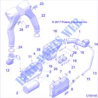 ENGINE, PRESA D'ARIA SYSTEM   Z20S1E99AG/AK/BG/BK (C700105) per Polaris RZR RS1 2020