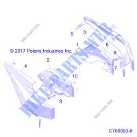 PARAFANGO POSTERIORES   Z20S1E99AG/AK/BG/BK (C700093 8) per Polaris RZR RS1 2020