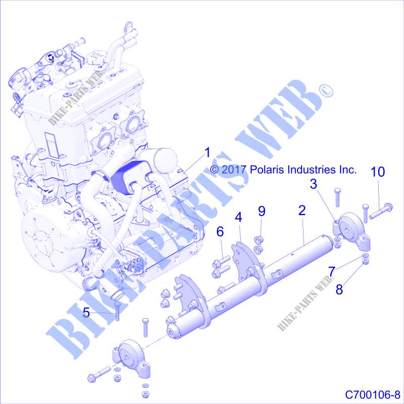 MOTORE, MOUNTING   Z20S1E99AG/AK/BG/BK (C700106 8) per Polaris RZR RS1 2020