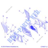 PORTE, REAR   Z19VFK99LE (C700571 2) per Polaris RZR XP 4 1000 2019