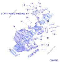 ENGINE, PRESA D'ARIA MANIFOLD EVAP 50S   R20RSR99/B (C700047) per Polaris RANGER CREW 1000 WINTER PREP FACTORY CHOICE 2020