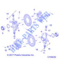 SOSPENSIONI ANTERIORI HUB   R20RSR99/A/B (C700035) per Polaris RANGER CREW 1000 WINTER PREP FACTORY CHOICE 2020