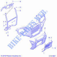 BODY, FRONT PARAURTI  AND MOUNTING   A21SDE57A4/B4 (C101867) per Polaris SPORTSMAN 570 TOURING EPS 2021
