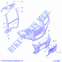 BODY, FRONT PARAURTI  AND MOUNTING   A21SWE57F1/S57C1/C2 (C101867) per Polaris SPORTSMAN 570 X2 EPS EU / ZUG / TRACTOR 2021