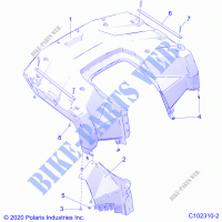 BODY, CARROZZERIA   CABINA   A21SHY57AL/BL/Z57AD/BD (C102310 2) per Polaris SPORTSMAN 570 SP TRAIL PACKAGE 2021