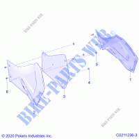 PANNELLI LATERALIS   A21SHY57AL/BL/Z57AD/BD (C0211236 3) per Polaris SPORTSMAN 570 SP TRAIL PACKAGE 2021