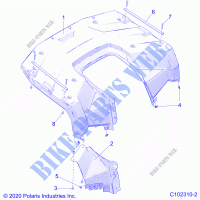 BODY, CARROZZERIA   CABINA   A21SHD57A9 (C102310 2) per Polaris SPORTSMAN 570 HUNTER PACKAGE 2021