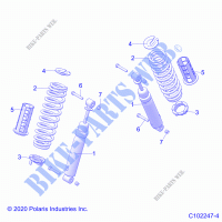 SUSPENSION, MIDDLE SHOCKS AND MOUNTING   A21S6E57A1/3A1 (C102247 4) per Polaris SPORTSMAN 570 6X6 2021