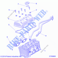 MOTORE, THROTTLE BODY AND VALVE COVER   R21TAE99A1/A7/A9/AG/AP/AS/B1/B7/B9/BG/BP/BS (C700605) per Polaris RANGER 1000 FULL SIZE 2021