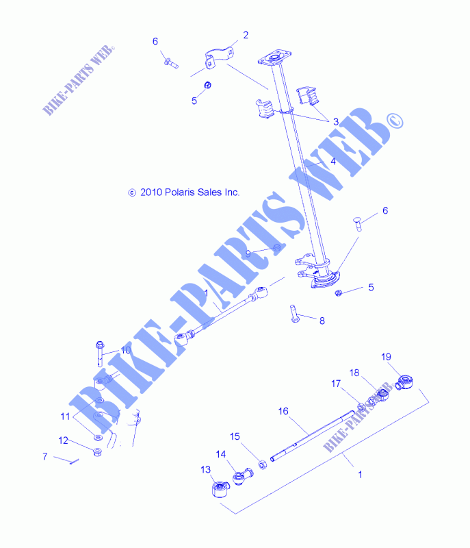 STERZO POST   A15SAA32EH (49ATVTIMONE11SP500) per Polaris HAWKEYE 325 2X4 2015