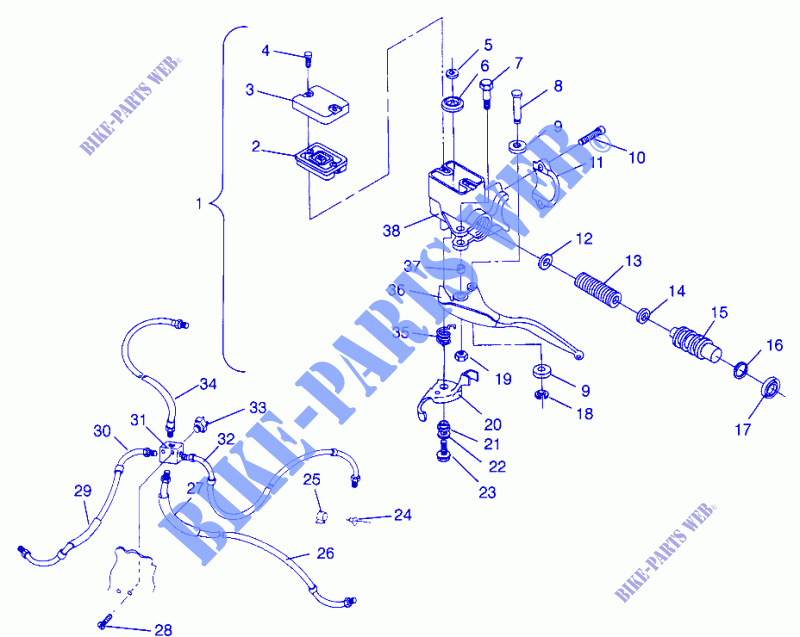 CONTROLLI   CILINDRO PRINCIPALE/FRENO LINE Magnum 2X4 W967544 (4936033603B009) per Polaris MAGNUM 2X4 1996