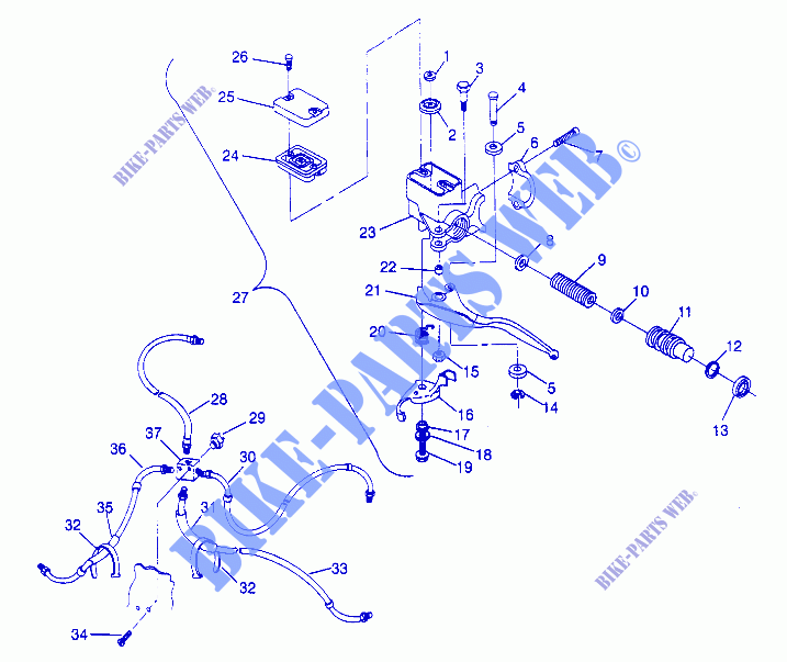 CONTROLLI   CILINDRO PRINCIPALE/FRENO LINE 4x4 300 W958130 (4930183018B012) per Polaris 300 4X4 1995