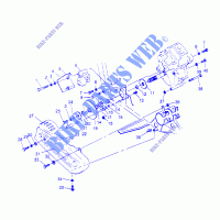 SCATOLA DEGLI INGRANAGGI/FRENO and copertura della catena MOUNTING Scrambler W957840 (4927252725C003) per Polaris SCRAMBLER 4X4 1995