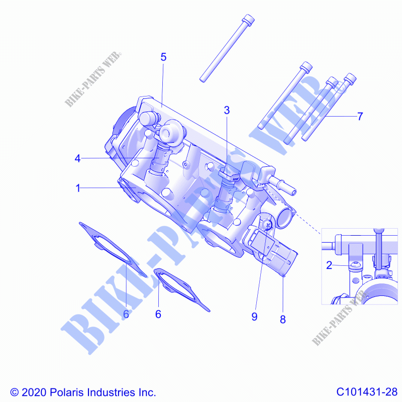 MOTORE, THROTTLE BODY   A22SGE95AN (C101431 28) per Polaris SCRAMBLER XP 1000 2022