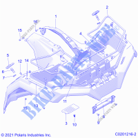 BODY, CABINA   A22SEA50A1/A5 (C0201216 2) per Polaris SPORTSMAN 450 2022